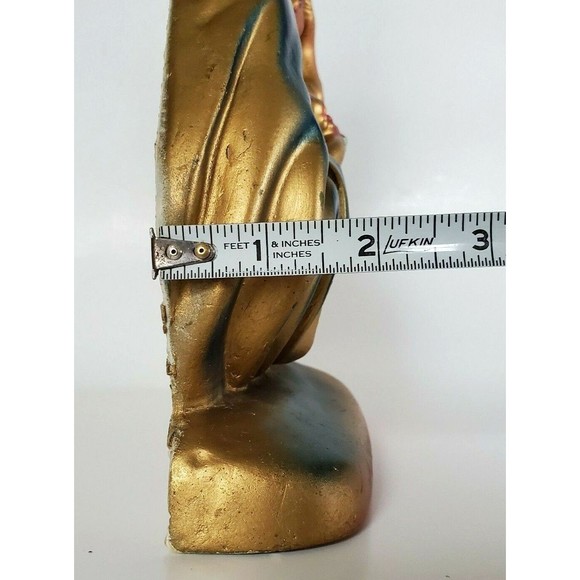 1967 Mother Mary & Baby Jesus Chalkware Bust Religious Christ Madonna Sculpture - Picture 11 of 11